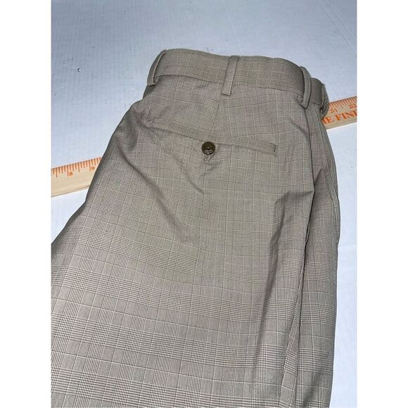 Louis Raphael Rosso Flat Front Straight Fit Men's Dress Pants 32X30 Tan Houndsto - Picture 7 of 7